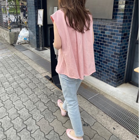 Tuck flare sweat tops(Pink)