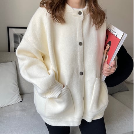 Double pocket cardigan (Ivory)