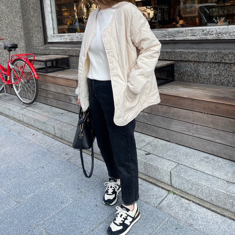 Quilting boa jacket (Ivory) | K 