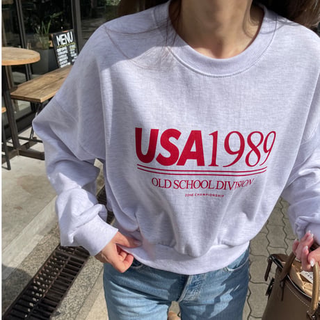 USA logo sweat(Light gray)