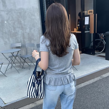 Leather stripe bag