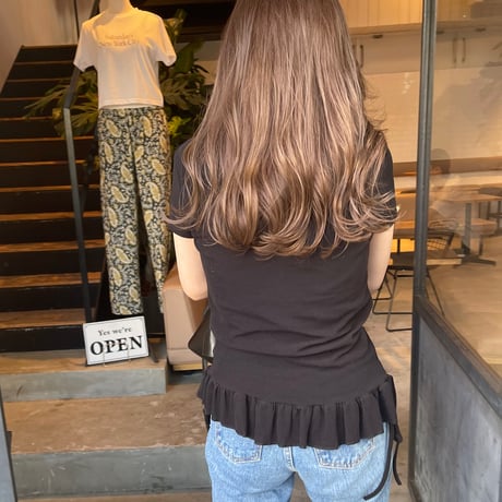 Frill rib tops(Black)