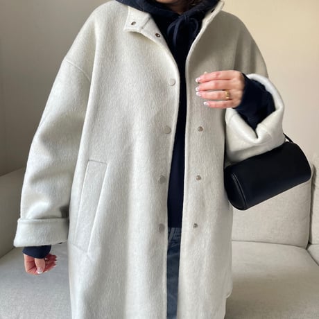 【Hand made】Wool 100% Over coat(Ivory)