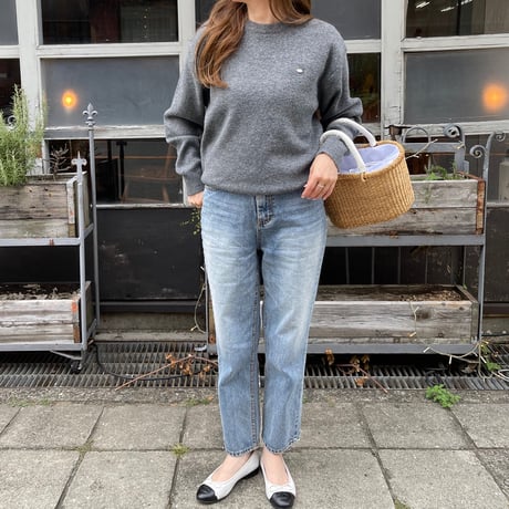 Gold plate basic knit(Charcoal gray)