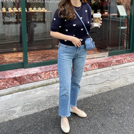Heart knit(Navy)