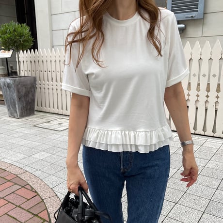 Frill t-shirts (White)
