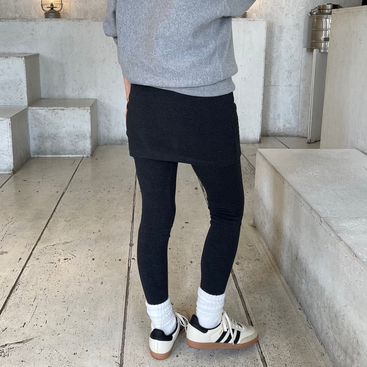 MIRROR9 スカート付きレギンス グレー スカート付きレギンス(Gray) | K