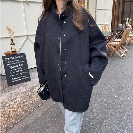 【Hand made】Wool100% Over coat(Black)