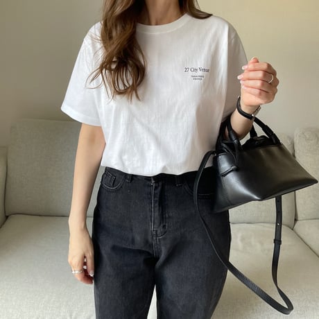 Back print logo t-shirts(White)