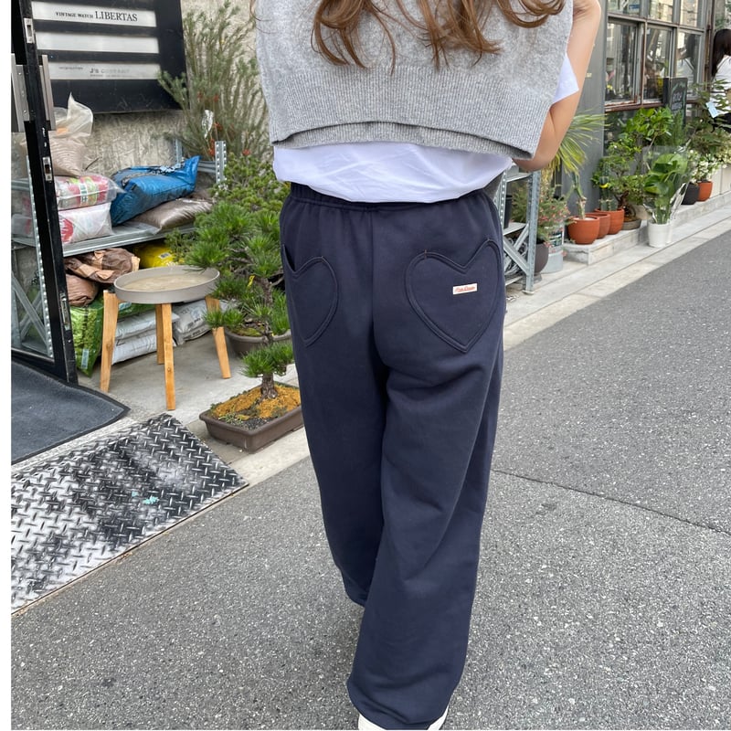 Heart pocket sweat pants(Navy) | K
