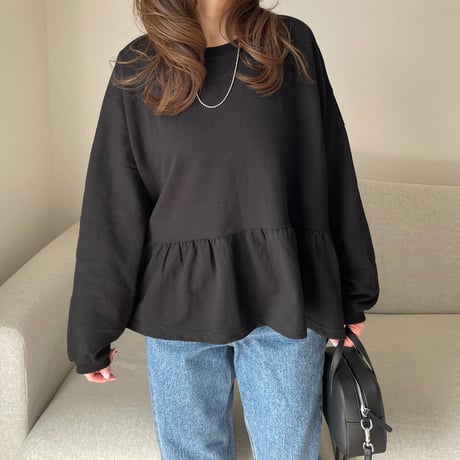 Teard flare sweat(Black)