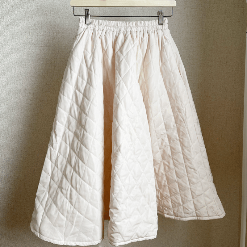 Quilting long skirt (white) | K