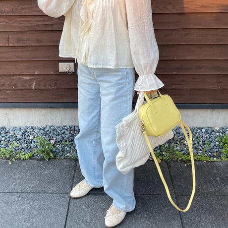 Leather mini square bag(Yellow)