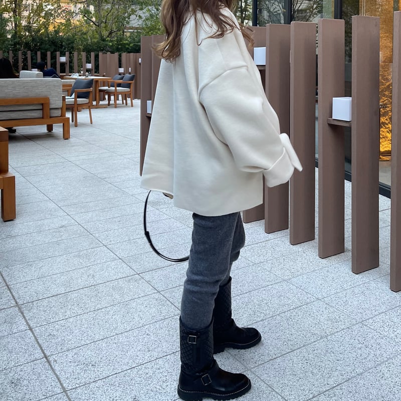 Fleece v-neck pullover(Ivory) | K