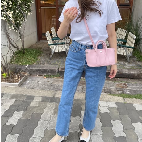 High-waist taperd denim(Blue)