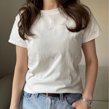 Heart basic t-shirts(White)