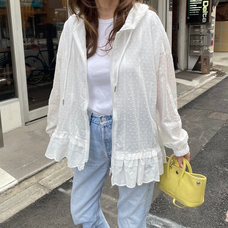 Frill foodie jamper(White)