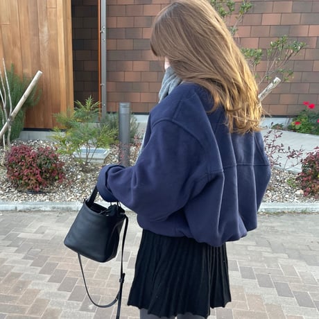 2way wool short coat (Navy)