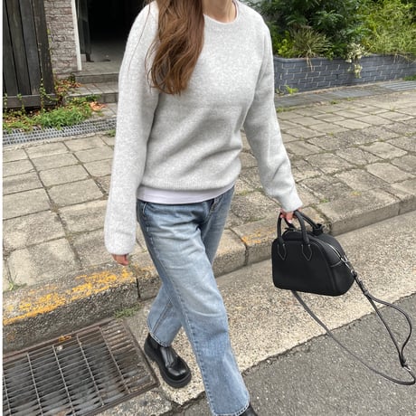 Soft knit pullover( Light gray)