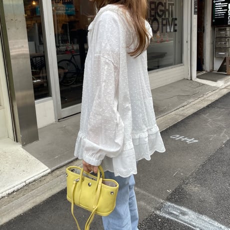 Leather mini tote bag(Yellow)付属ポーチなし