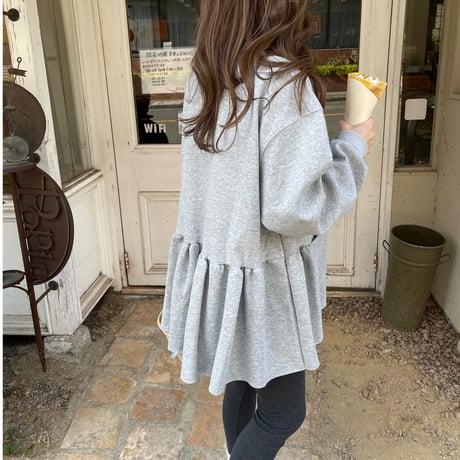 Wide pocket sweat tops(Gray)