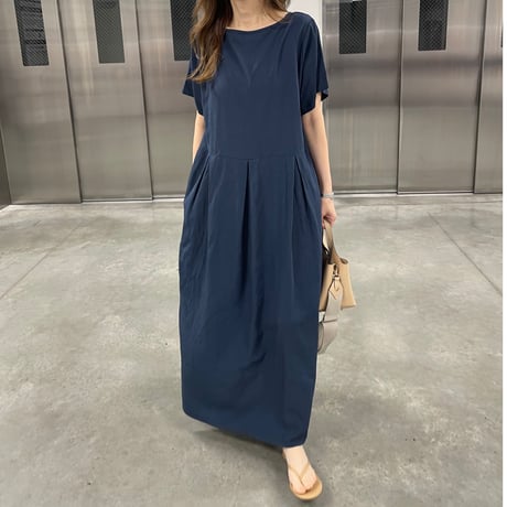 Mellow long onepiece(Navy)