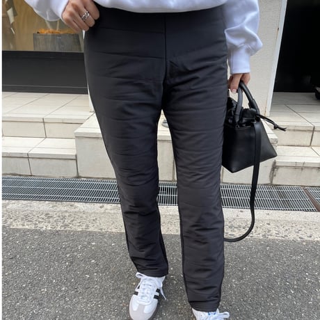 Quilted tapered pants (Black)
