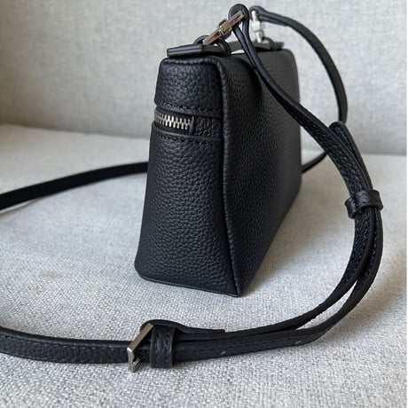 Leather mini sholder bag(Black)