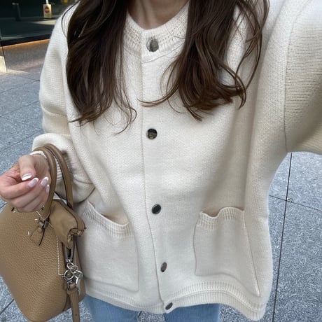 Double pocket cardigan (Ivory)