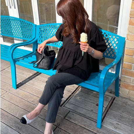 Balloon half sleeve pullover (Black)