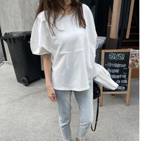 Volume sleeve tops(White)