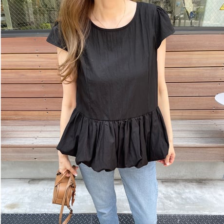 Feminine balloon tops(Black)