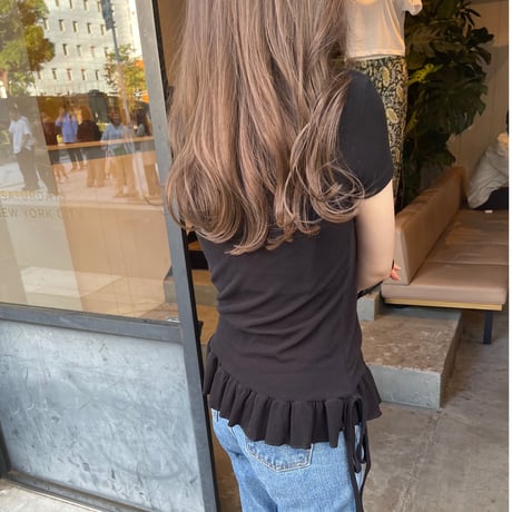 Frill rib tops(Black)