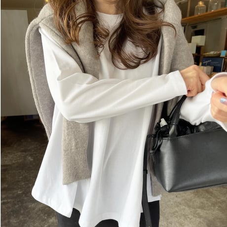 A-line flare t-shirts (White)