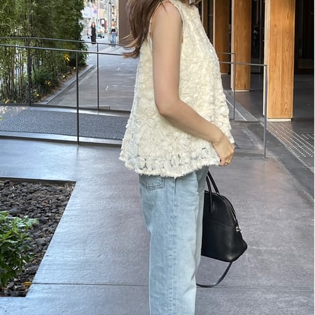 【6月再販】Flower tulle lace tops