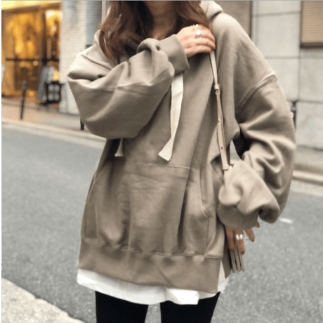 レイヤードワイドパーカー(brown)