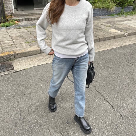 Soft knit pullover( Light gray)