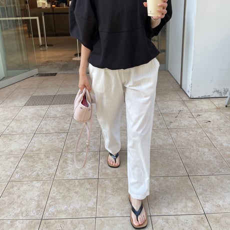 Relax linen pants(White)