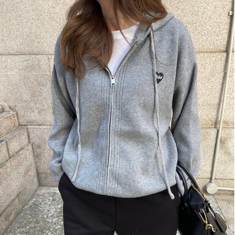 Heart knit foodie (Gray)