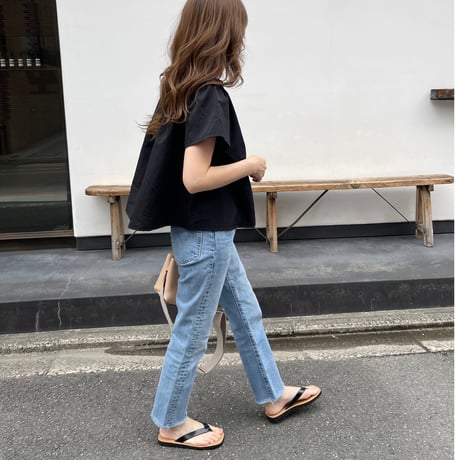 A-line gather flare tops(Black)