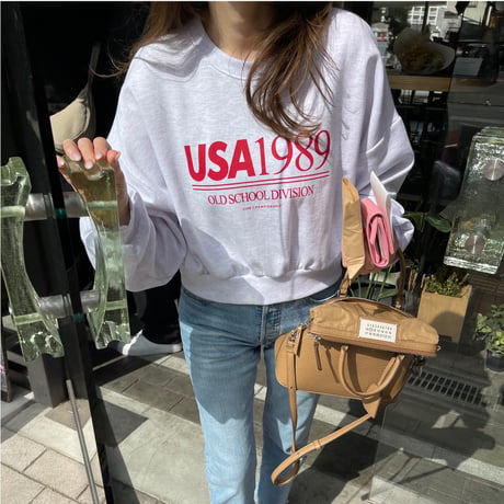 USA logo sweat(Light gray)