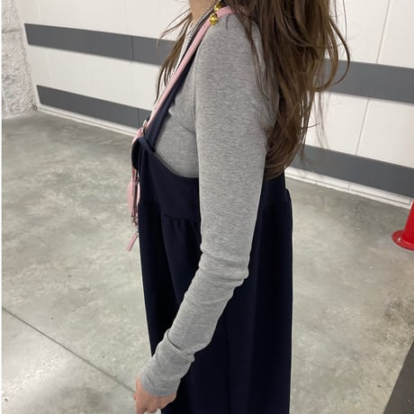 Wide pants salopetto(Navy)