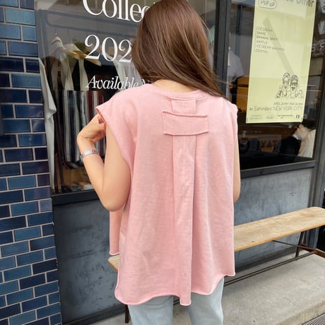 Tuck flare sweat tops(Pink)