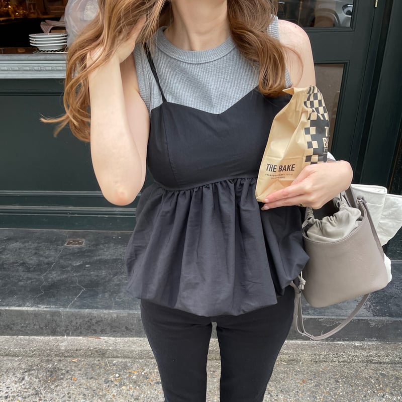 Camisole balloon tops(Black) | K