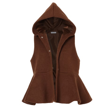 【In the morning】WOOL MOHAIR FLARE VEST(BROWN)