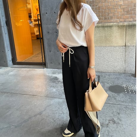 Layered wide pants(Navy)