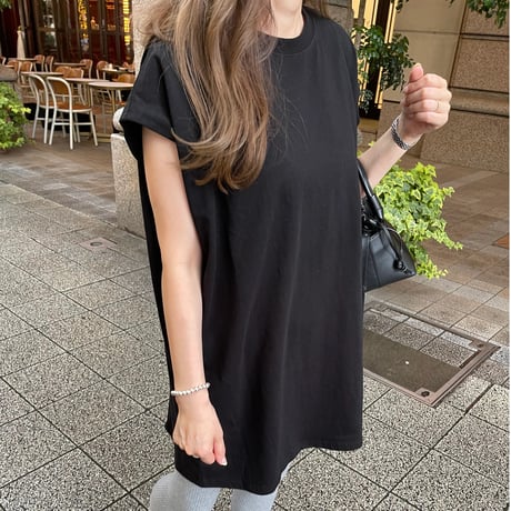 Cotton wide mini onepiece(Black)