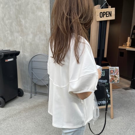 Volume sleeve tops(White)