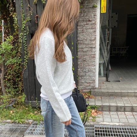 Soft knit pullover( Light gray)
