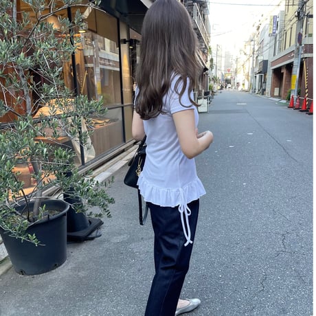 Frill rib tops(White)